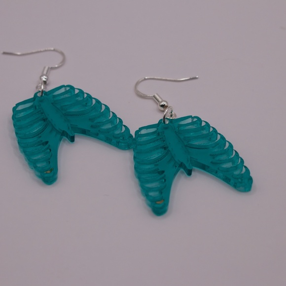 Jewelry - Acrylic Ribcage Earrings Green